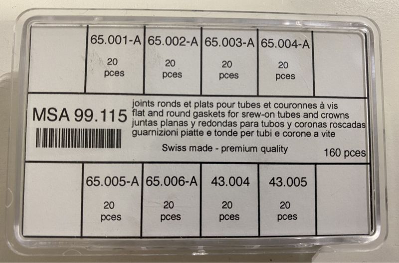 GUARNIZIONI PIATTE E TONDE X TUBI E CORONE A VITE