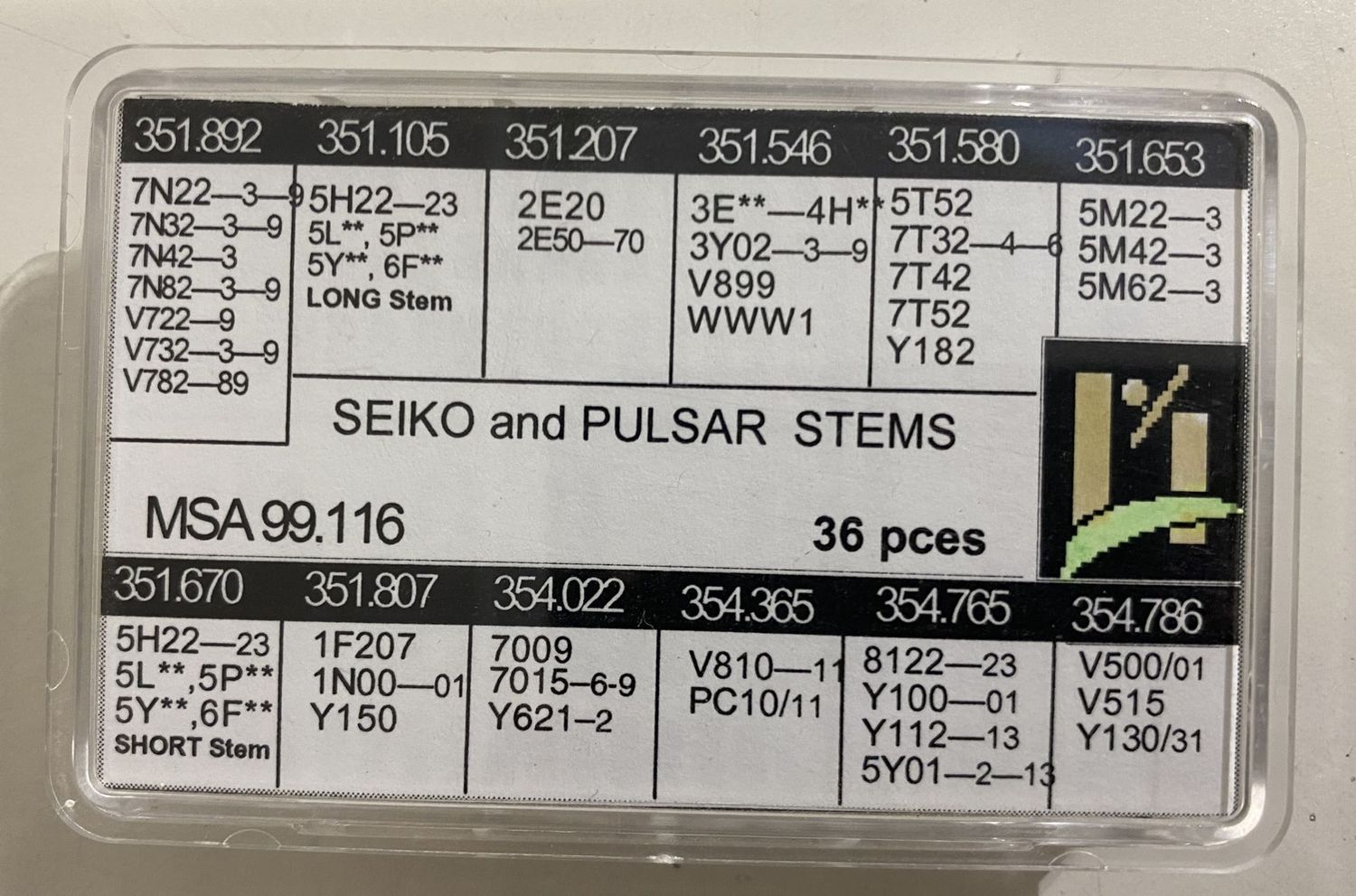 ASSORTIMENTO 36 TIGE SEIKO