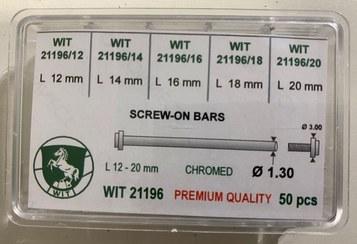 ASSORTIMENTO WITSCHI 50PZ ANSETTE A VITE DIAMETRO 1.3