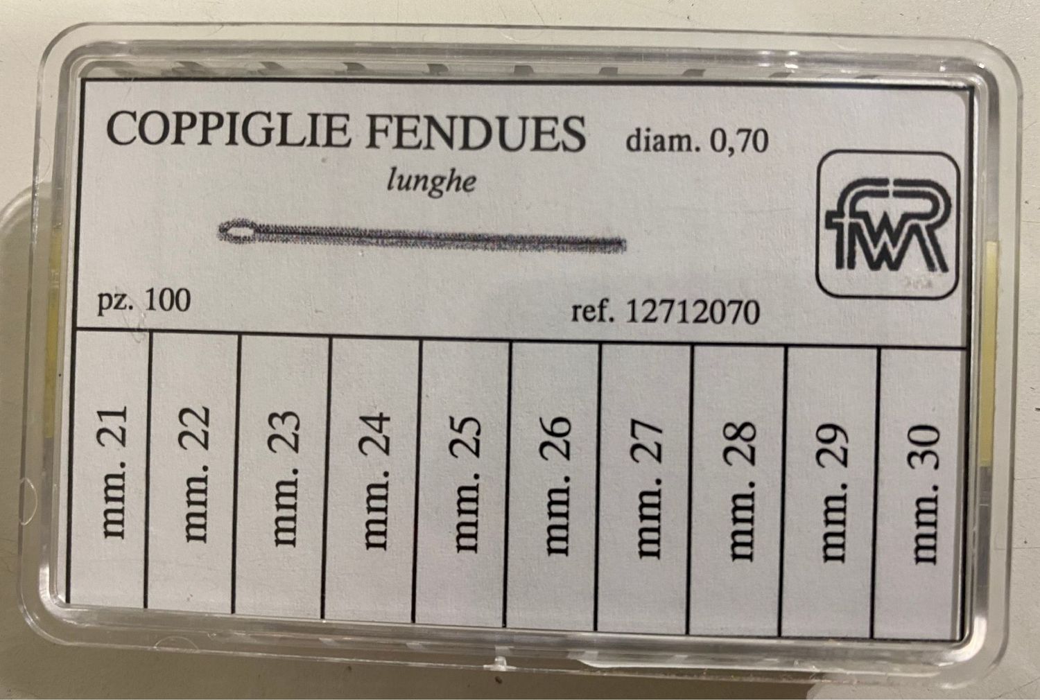 ASSORTIMENTO COPPIGLIE  DIAMETRO 0,70