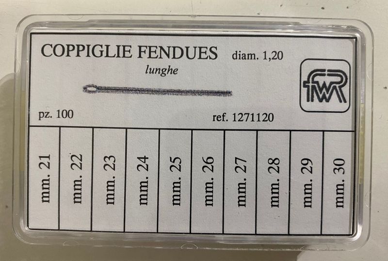 ASSORTIMENTO 100 COPPIGLIE DIAMETRO 1,20 ASSORTIMENTO 100 COPPIGLIE DIAMETRO 1,20