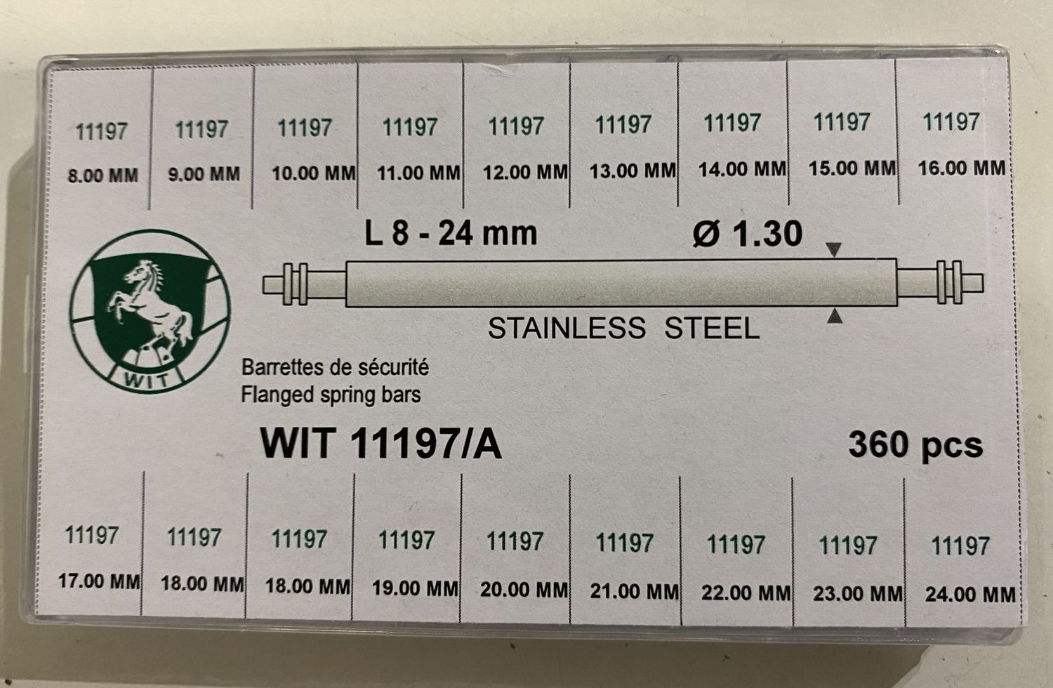 ASSORTIMENTO 360 ANSE A MOLLA ACCIAIO DIAM.MM.1,30