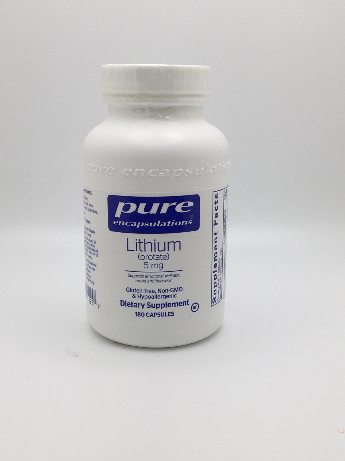 Lithium Orotate  5 mg  180 Vcaps(Pure Encapsulations)