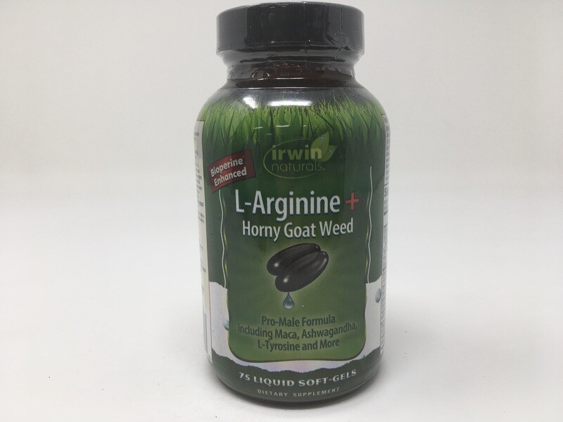 L Arginine with Horny Goat Weed 75 softgels(IrwinNaturals)