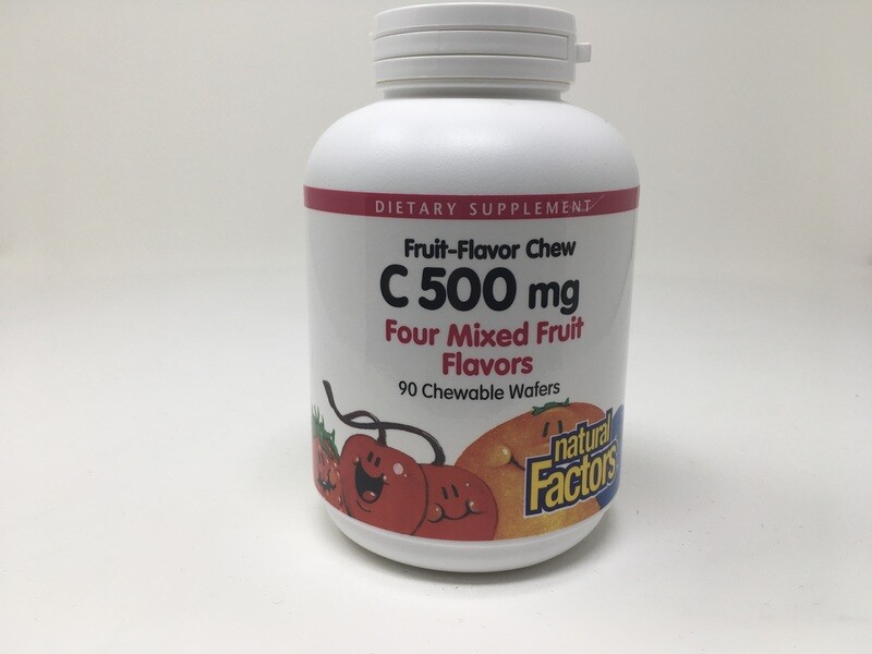 Vit C 500 mg Four Mixed Fruit 90 wafers (Natural Factors)