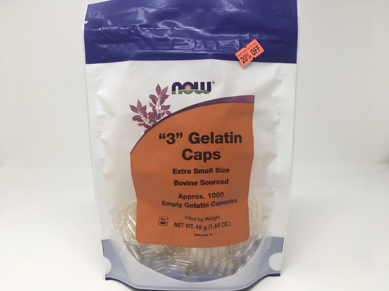 &quot;3&quot; Gelatin Cap 1000 Empty Capsules 5210