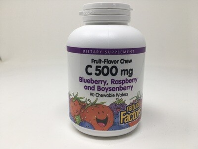 Vit C 500 mg Blueberry, Raspberry and Boysenberry 90 wafers (Natural Factors)