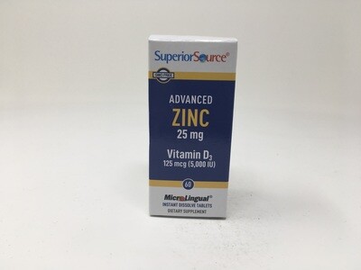 Zinc 25mg w/ vitamin D3 5,000IU (SS#92120) (Superior Source)