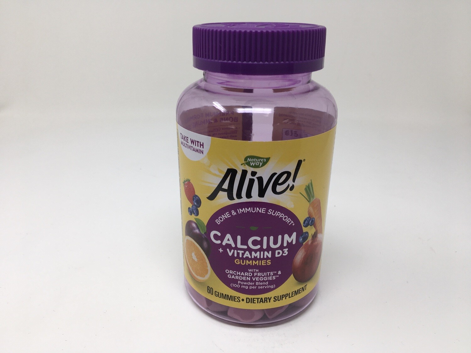 Alive! Calcium + D3 Gummies 60 Gummies (Natures Way)