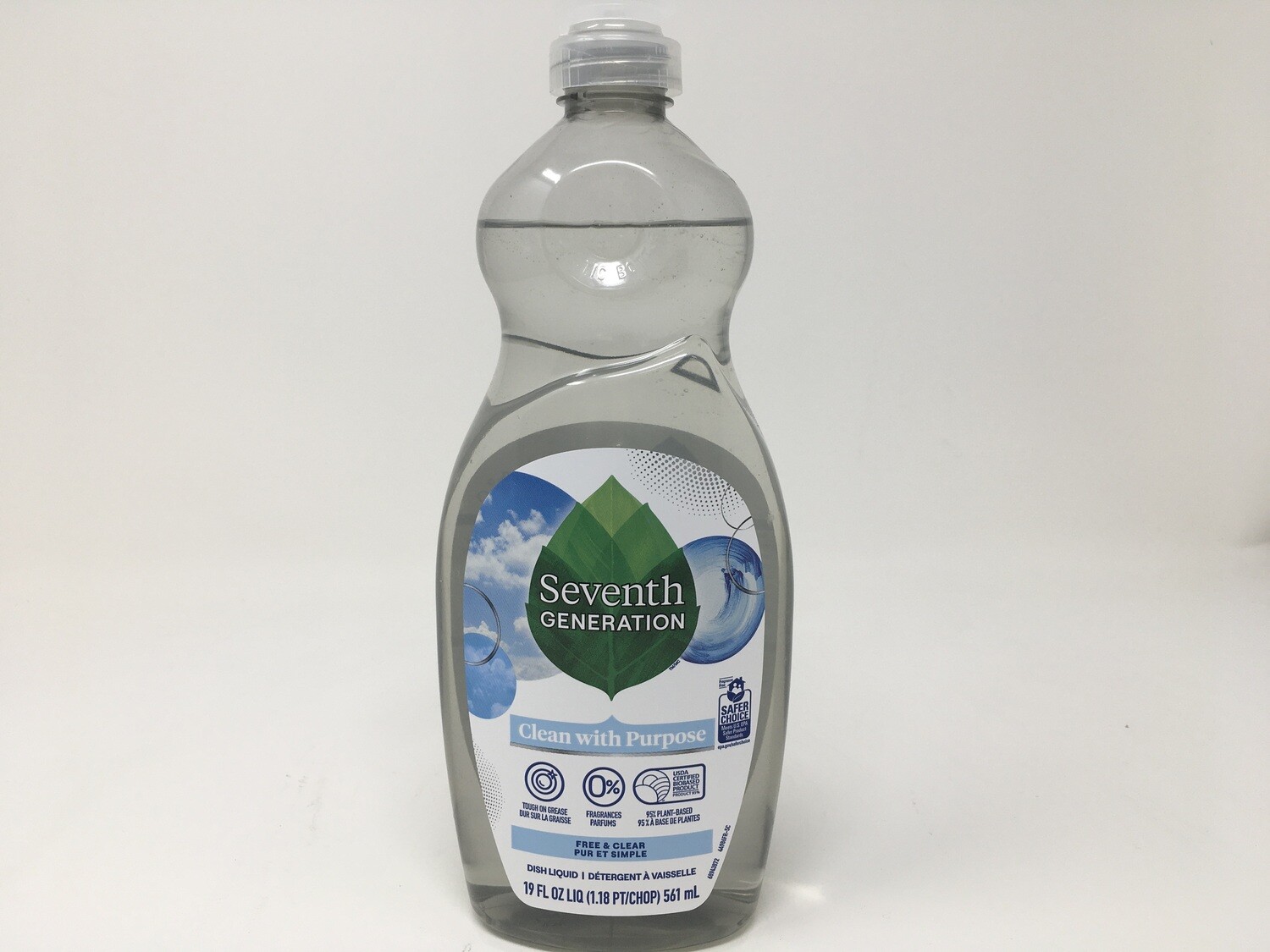 Clean With Purpose Free/Clear Dish Soap19oz(Seventh Generation )