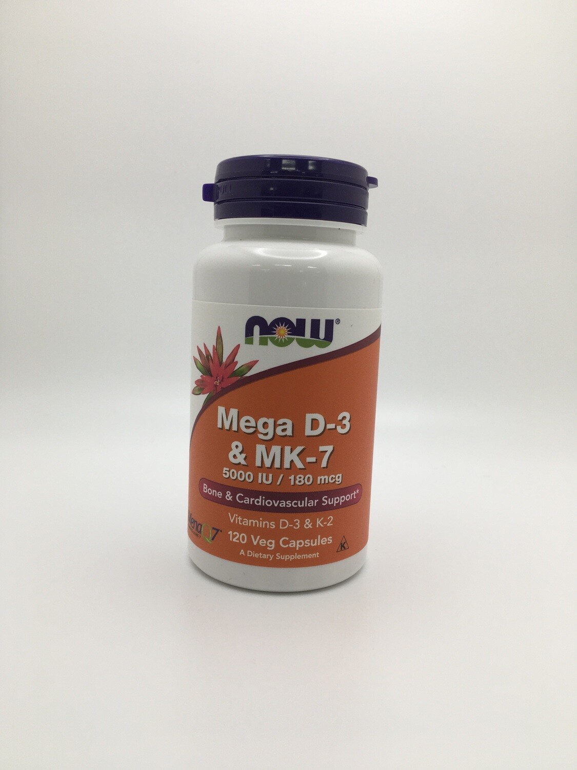 Mega D3 &amp; MK-7 5000IU/ 180 mcg 120 cap (Now  0386)