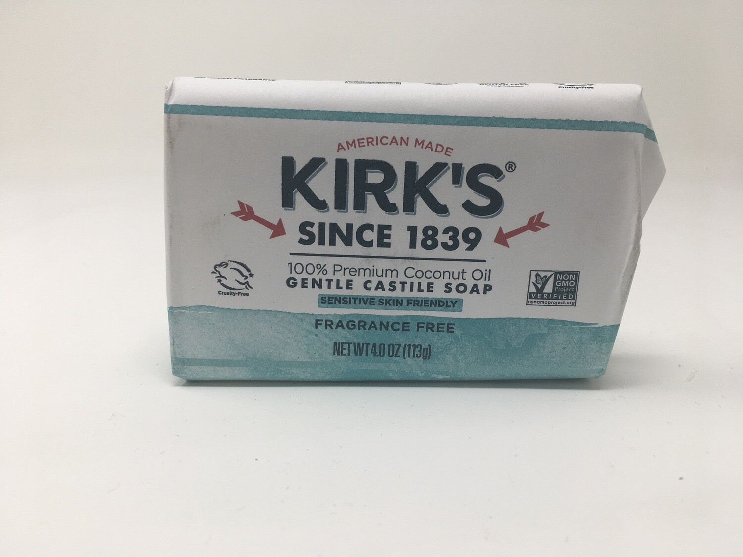Kirk’s Coconut Oil Soap Bar Fragrance Free 4oz