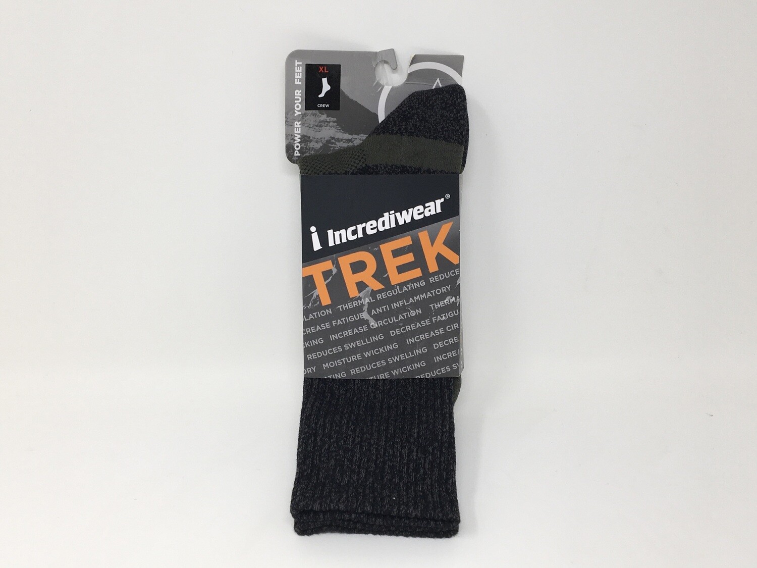 Trek Socks XL Bamboo Charcoal(IncrediWear #D402B)