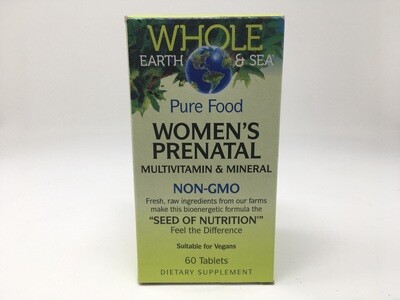 Pure Food Womens Prenatal Multi & Mineral 60tab(Whole Earth & Sea)