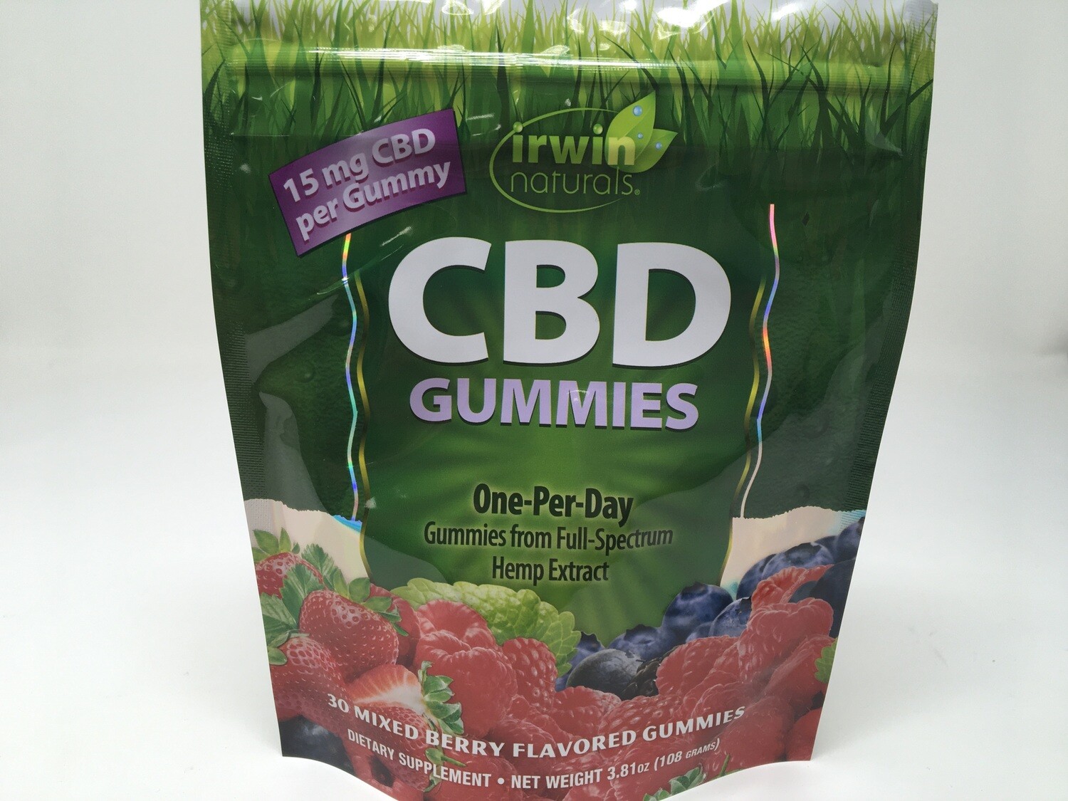 CBD Gummy 15mg Mixed Berry 30ct (Irwin Naturals)