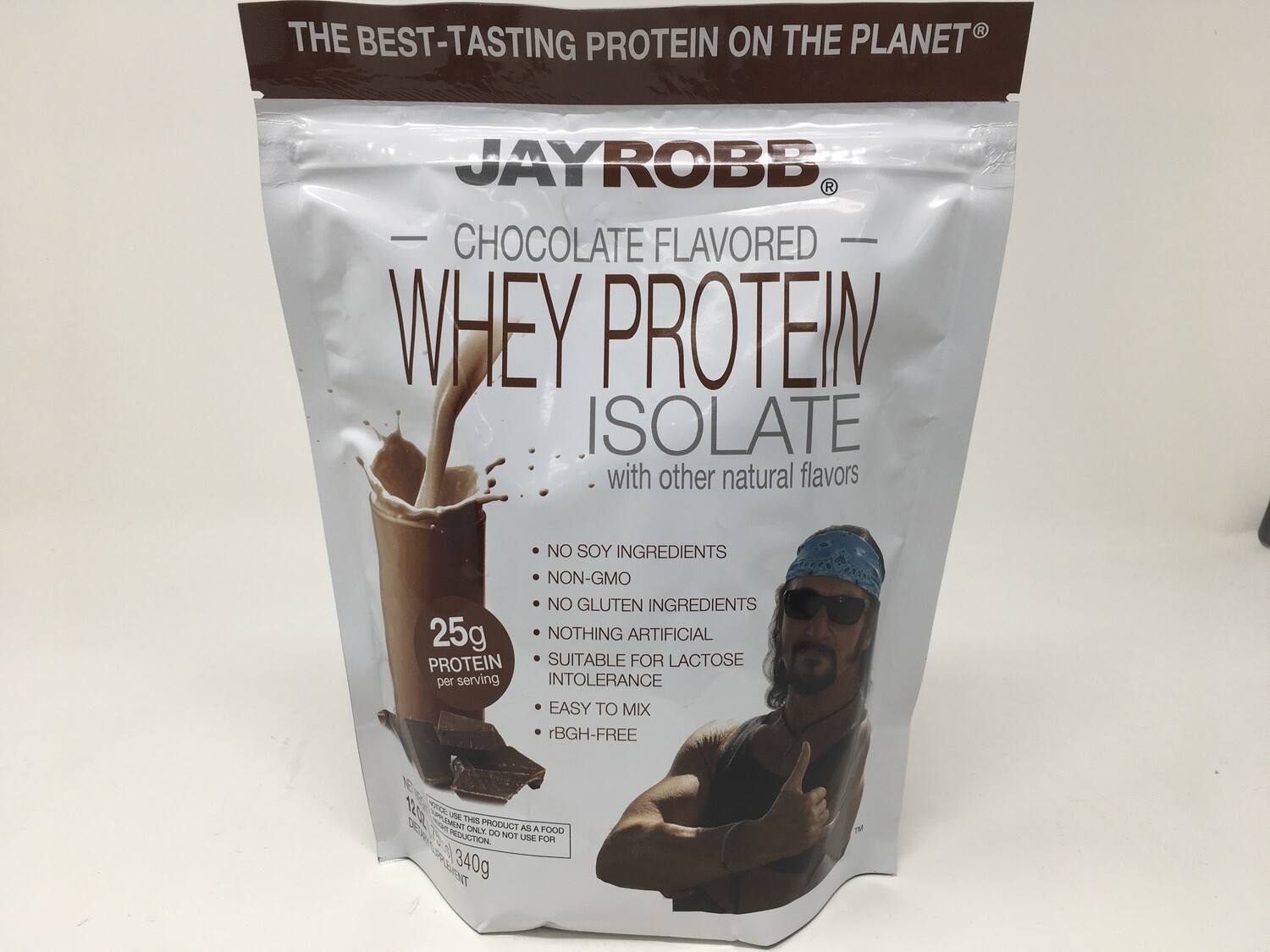 Whey Protein Isolate 12oz chocolate (Jay Robb)