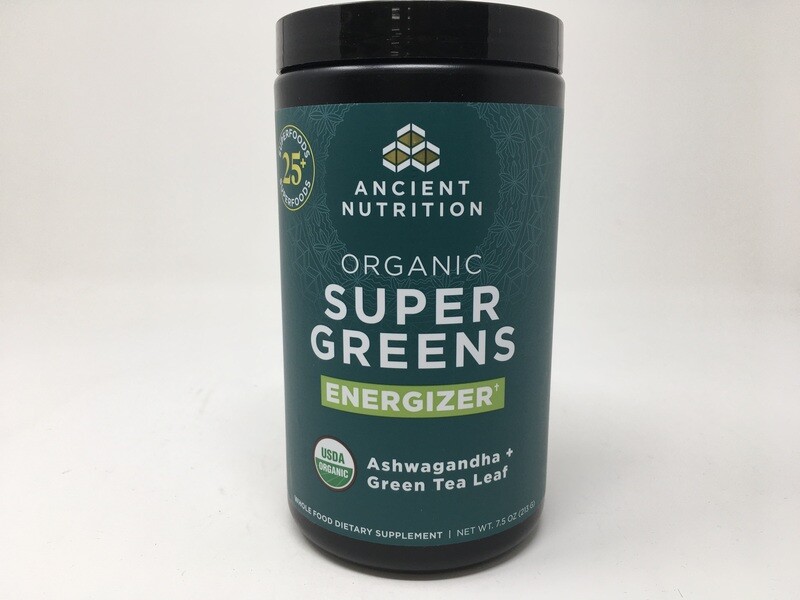 Super Greens Energizer Ash/Green Tea 7.5oz(Ancient Nutrition)