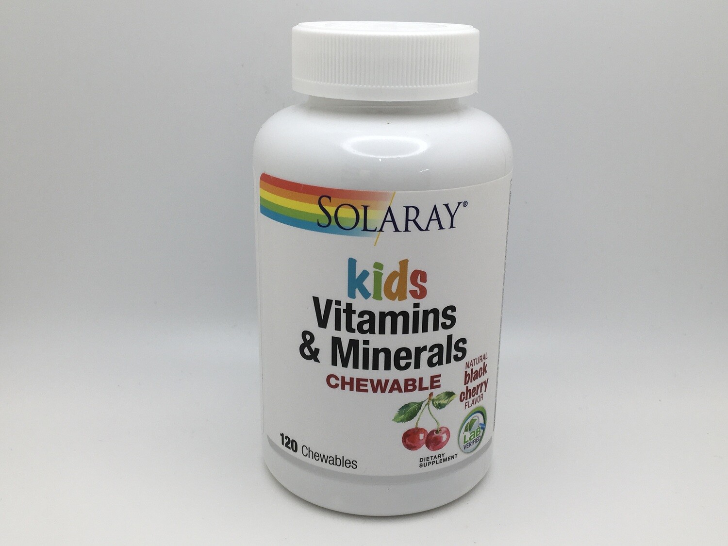 Kids Vitamins &amp; Minerals Black Cherry 120chews (Solaray)