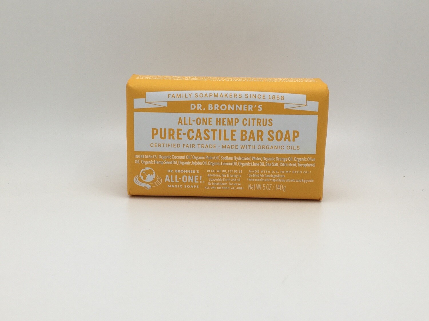 Pure Castile Bar Soap Citrus Orange (Dr Bronner’s)
