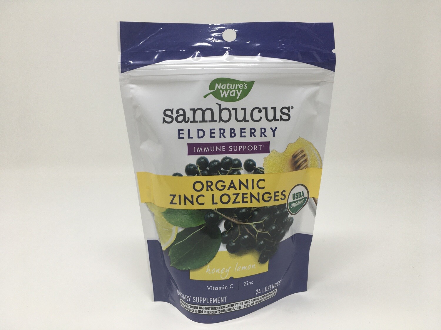 Sambucus Zinc Lozenges (Nature&#39;s Way) 24loz Honey Lemon