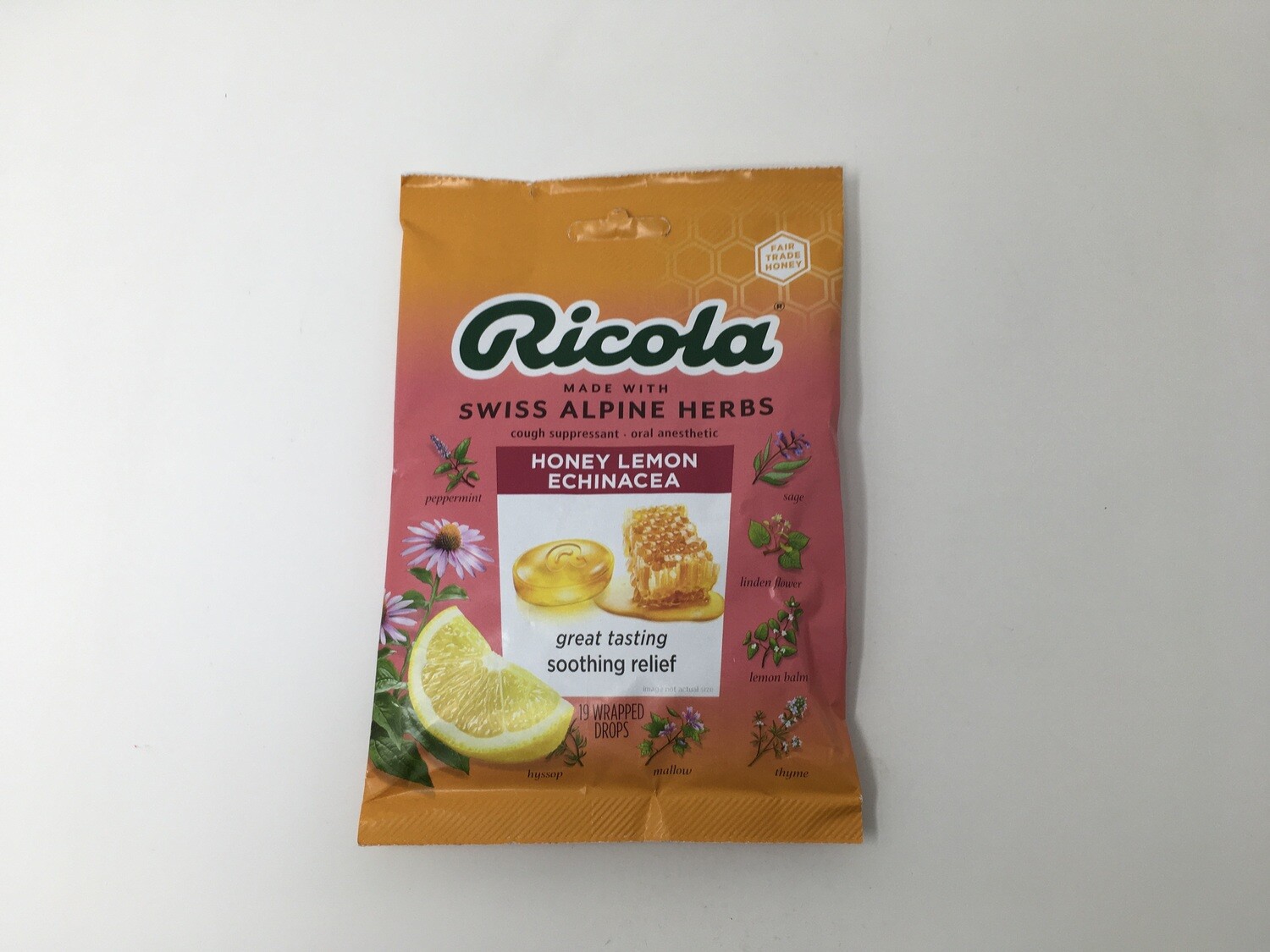 Honey Lemon Echinacea cough Drops 19ct(Ricola)N.A
