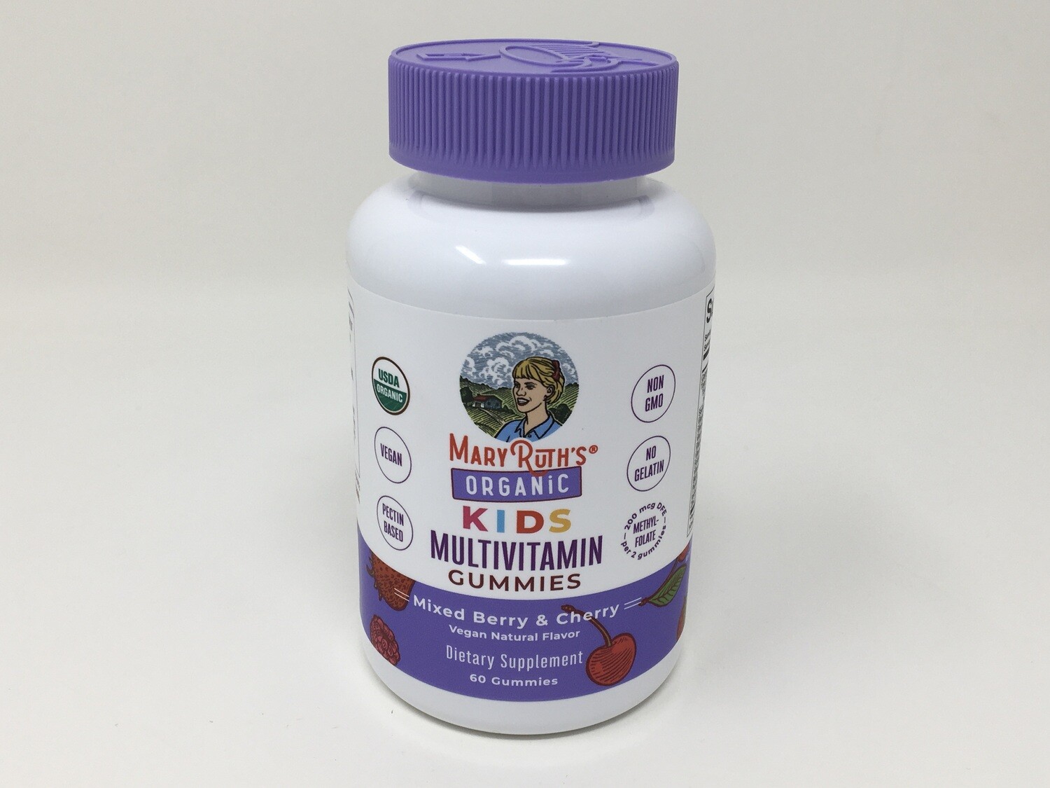 Organic Kids Multi Gummies 60ct Mixed Berry & Cherry (Mary Ruth’s)