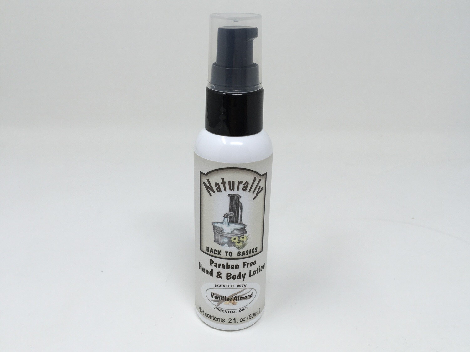 Naturally Back To Basics Hand &amp; Body Lotion (Miller&#39;s Natural Products) vanilla almond 2 oz