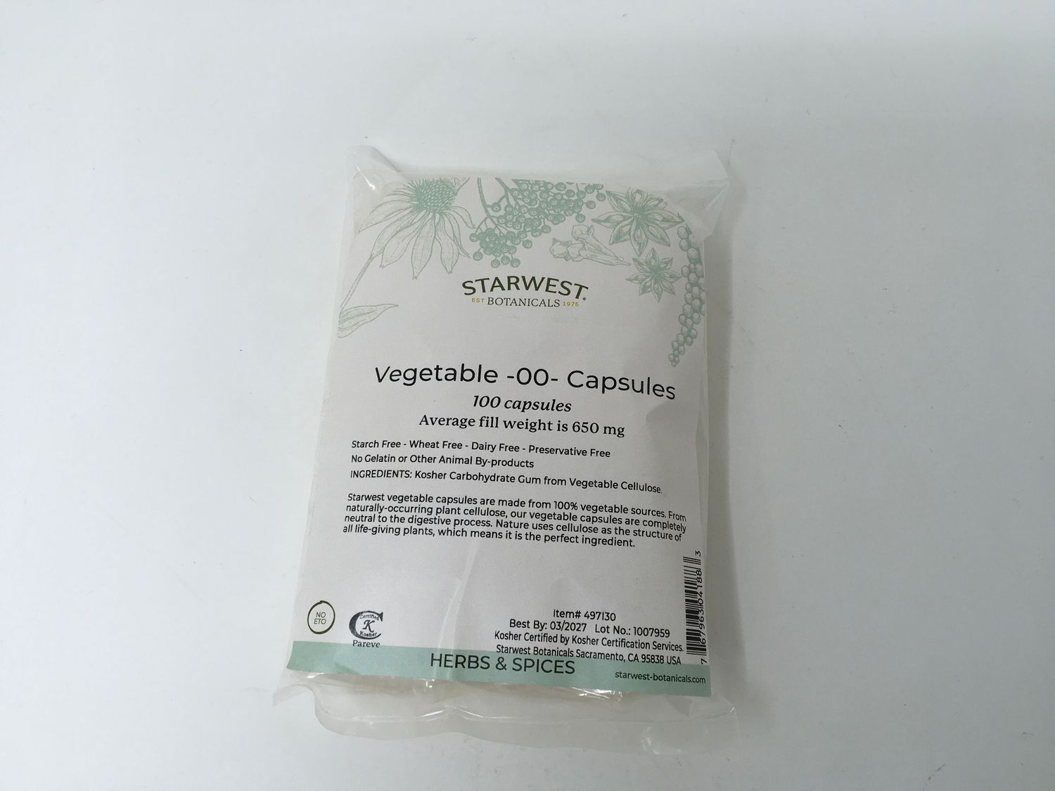 Vegetable-00-Capsules 100ct (Starwest)