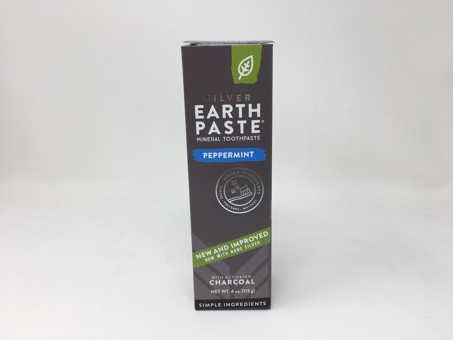Peppermint /Silver Earth Paste/ W/activated charcoal 4oz(Earth Paste)Disc