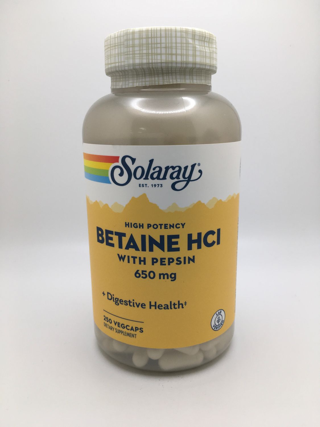 Betaine HCL w/ Pepsin  650 mg (Solaray) 250 VegiCaps