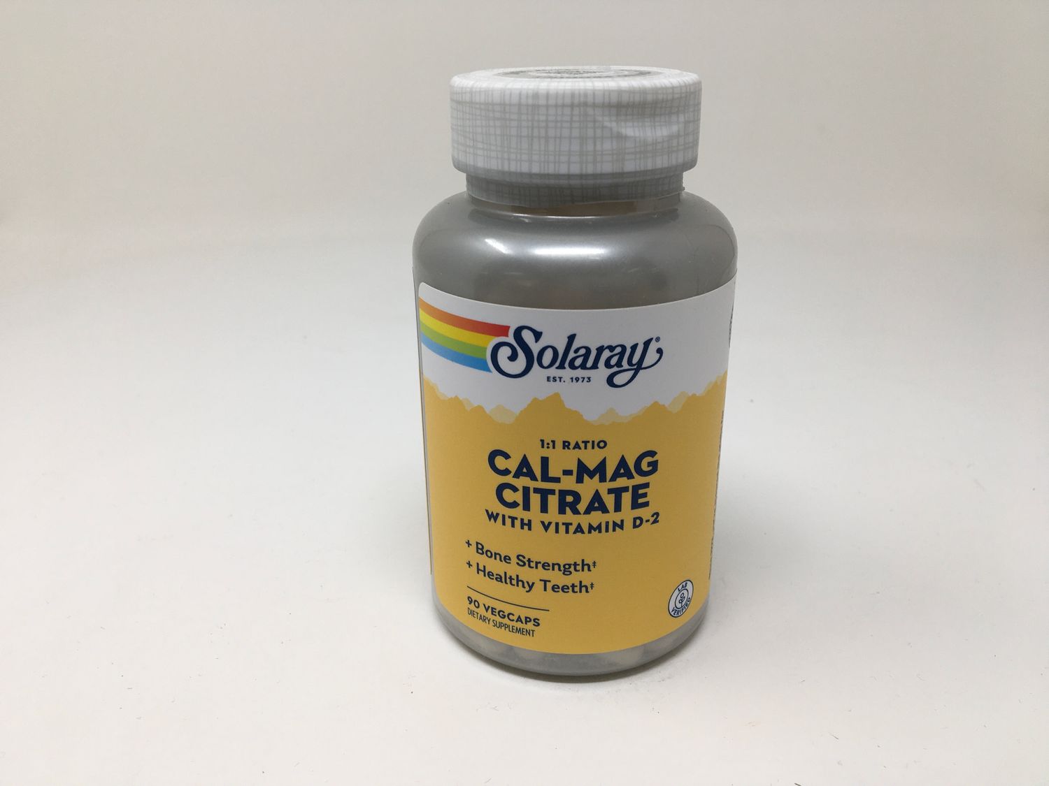 Cal-Mag Citrate 1:1 Ratio With Vitamin D 2 (Solaray)  90 caps