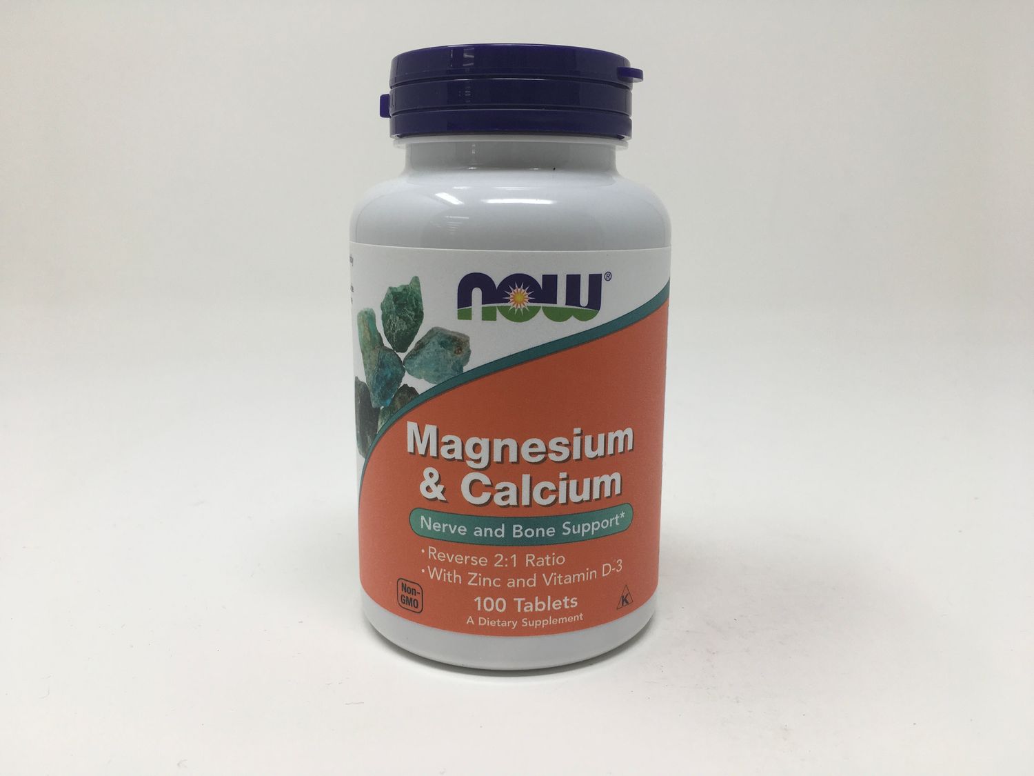 Magnesium &amp; Calcium  reverse 2:1 ratio W/ Zinc &amp; Vitamin D3 (Now) 100 Tablets 1277