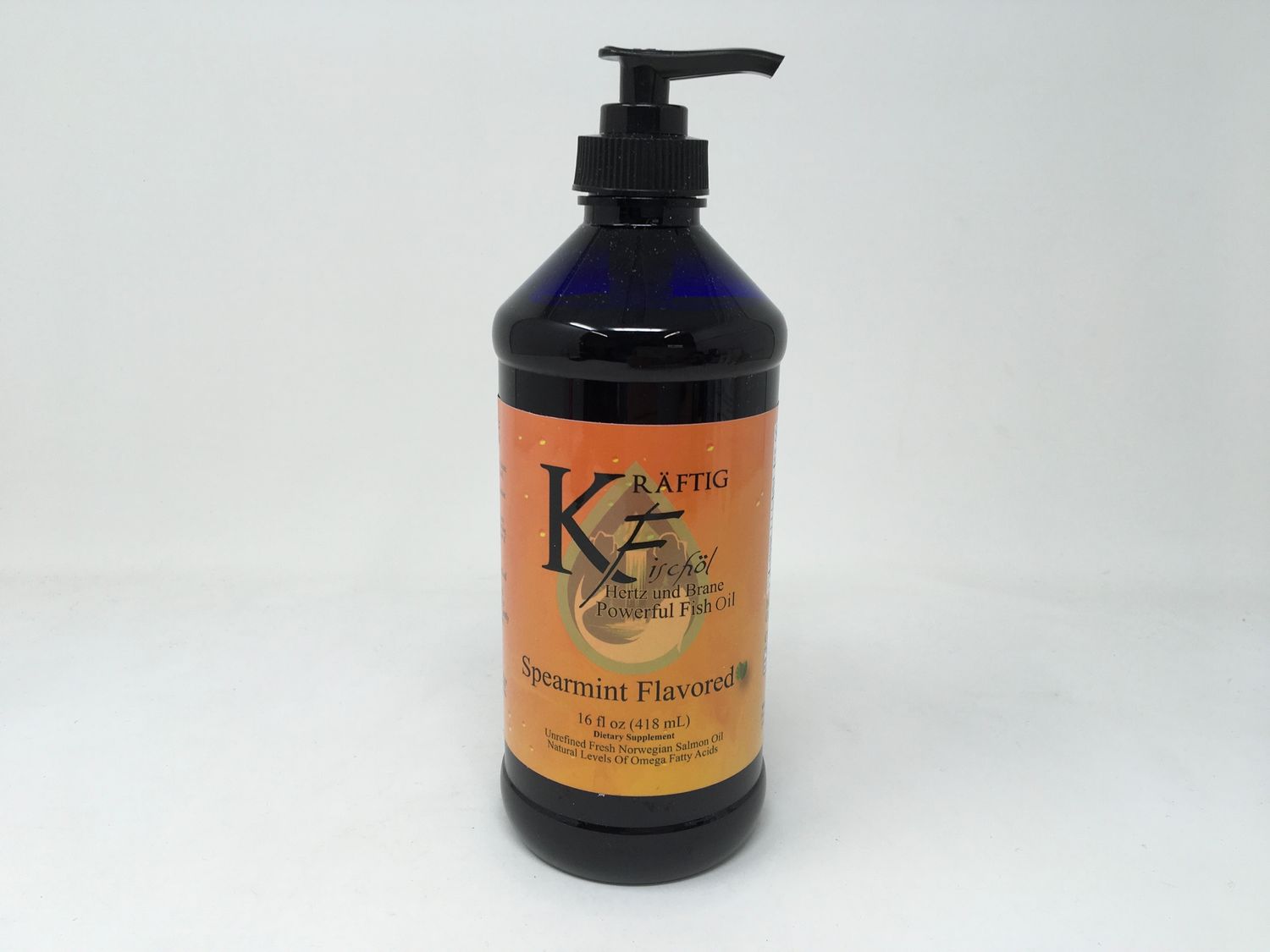 Kraftig Fischol (Powerful Fish Oil)  16oz/spearmint Flavor (Foundation Of Life)