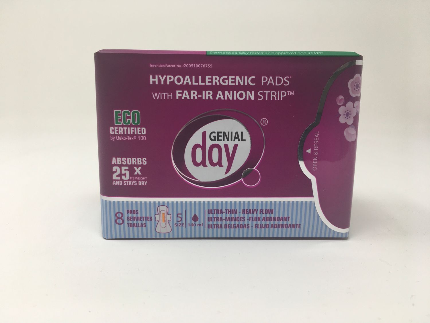 Genial Day Menstrual Pads 8 pads Size 5-Heavy Flow
