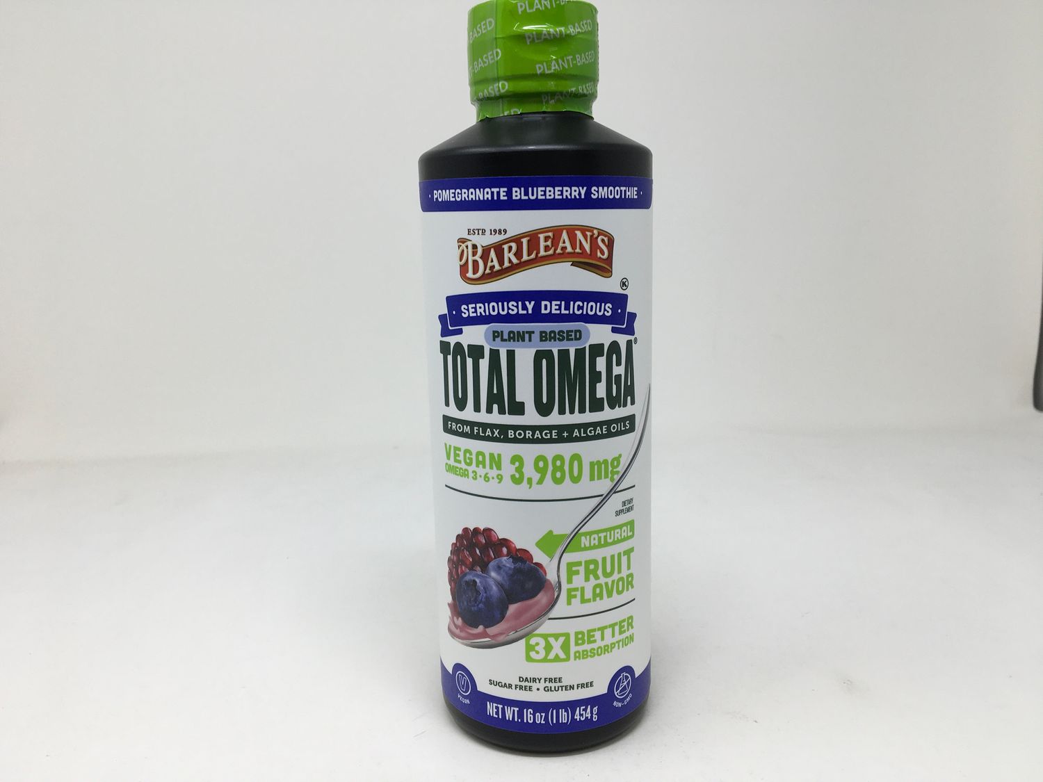 Total Omega Pomegranate Blueberry smoothie 16oz(Barleans)