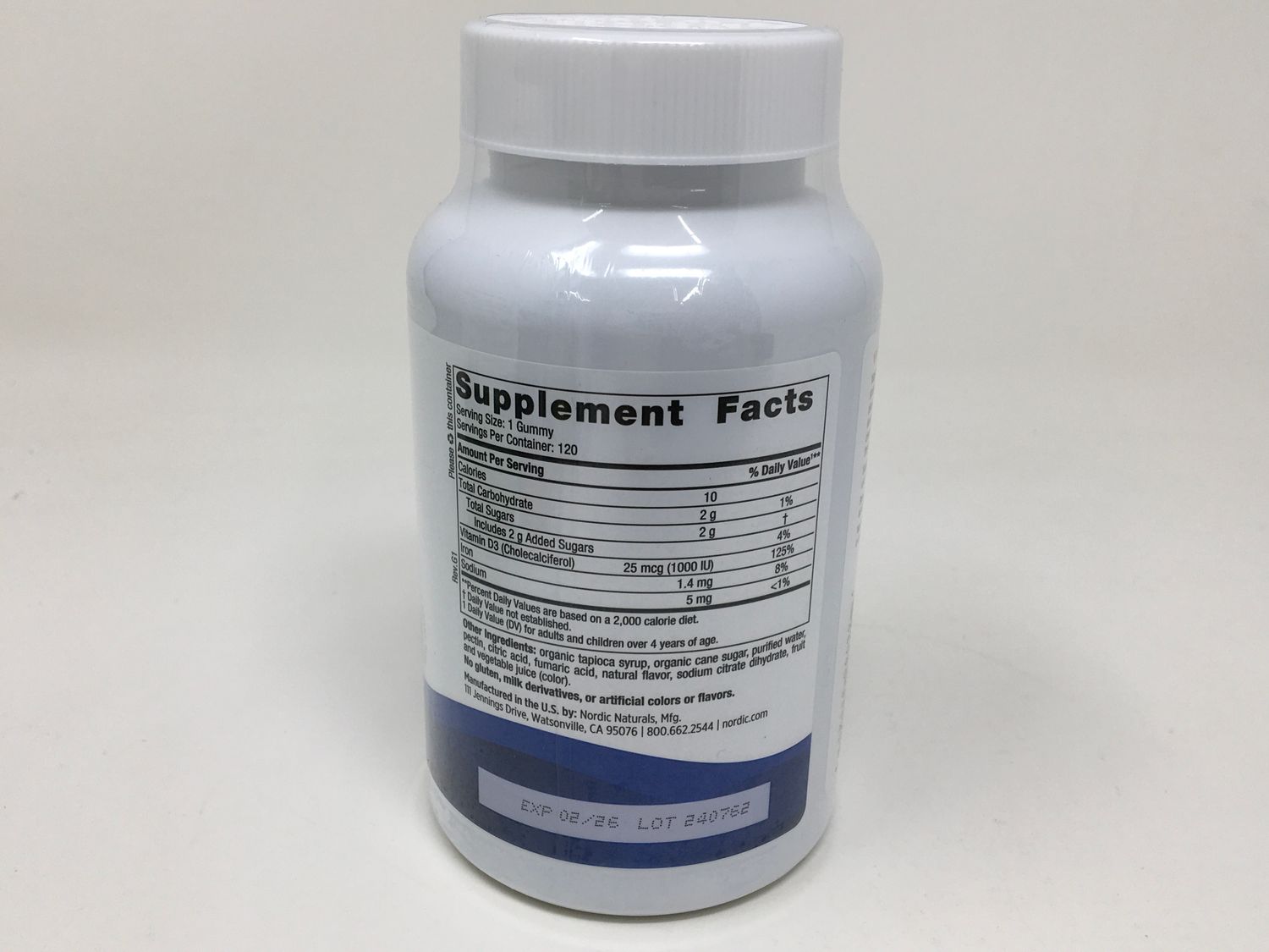 Vitamin D3  Gummies 1000iu 120ct (Nordic)