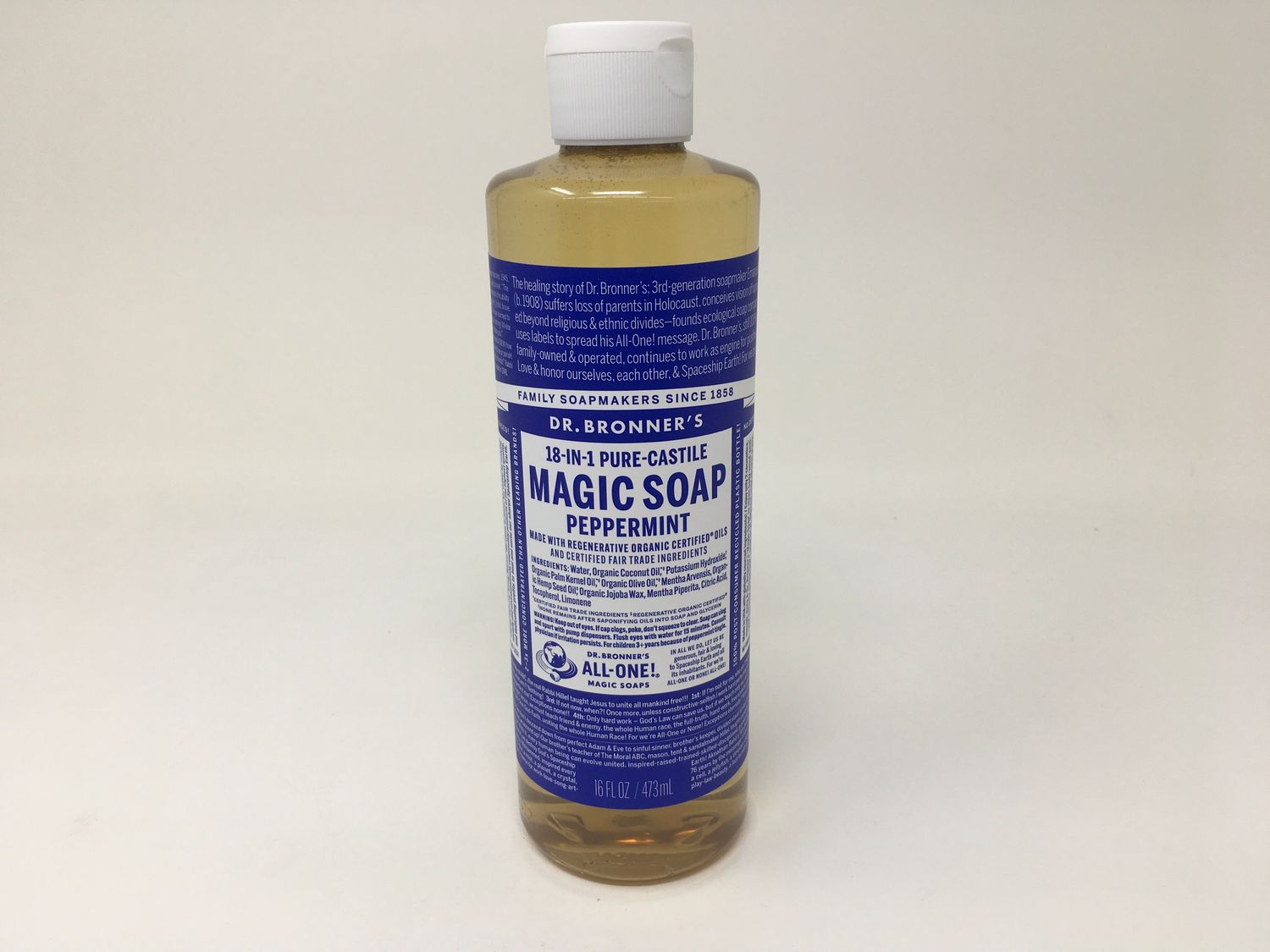 Dr Bronners 18 in 1 Castile Soap  Peppermint 16 oz