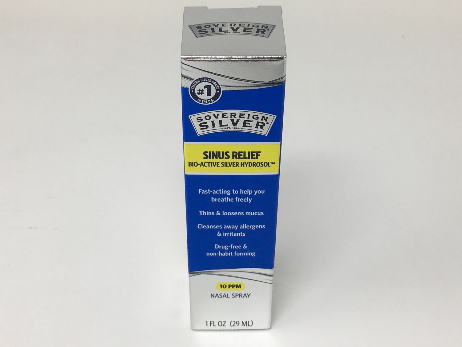 Bio Active Natural Sinus Relief 10PPM Nasal Spray1oz (Sovereign Silver)