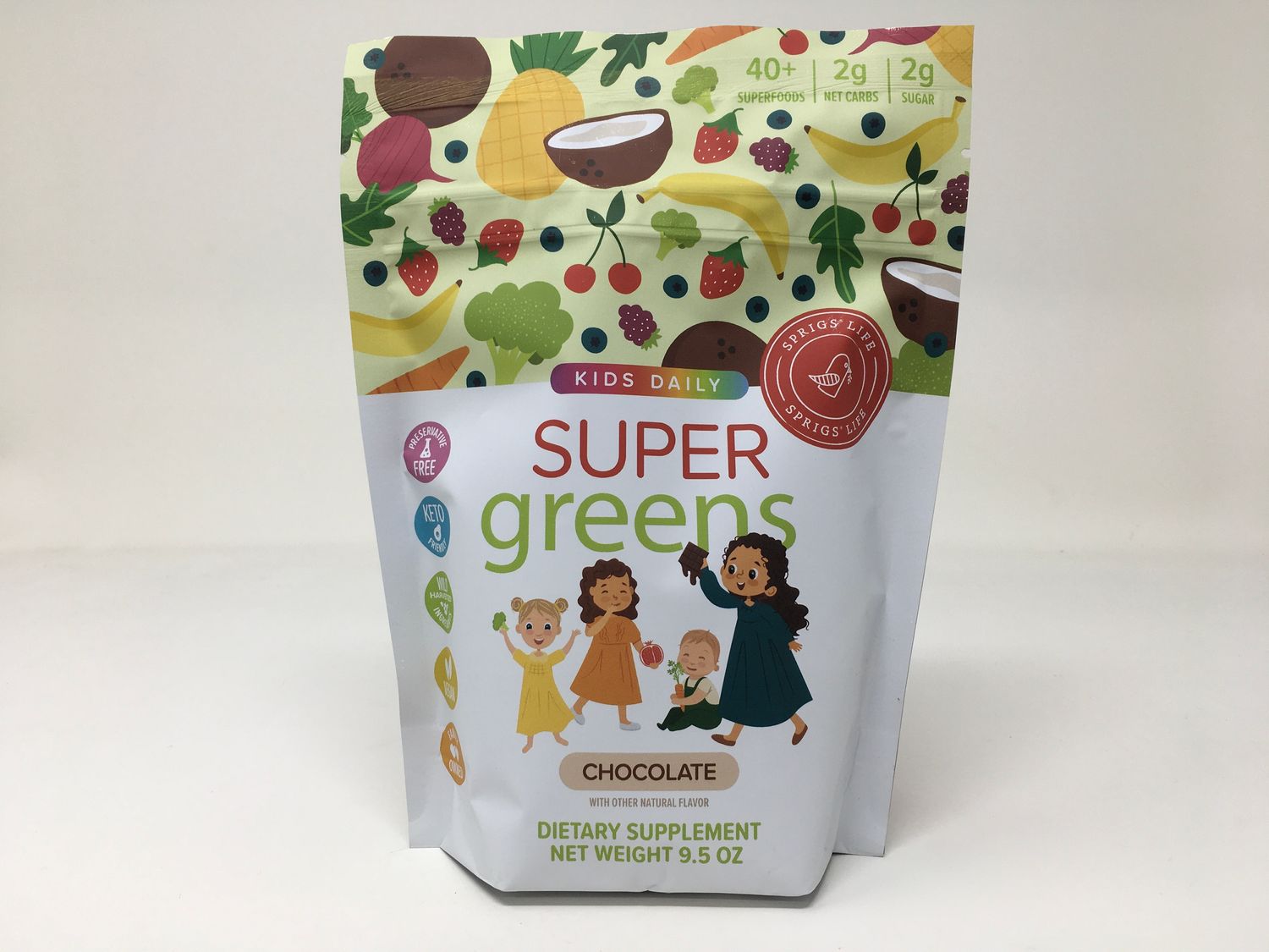 Kids Daily Super Greens Chocolate 9.5oz (Sprigs)
