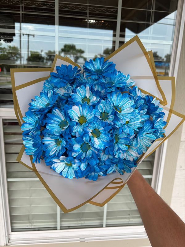 Tie Dye Blue Daisy