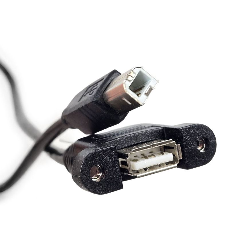 USB-B to USB-A Panel Mount Cable (3ft, USB 2.0) – Secure Connection for Laser Machines