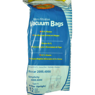 *Bags* Riccar /Simplicity A Paper 12 Pack Bags