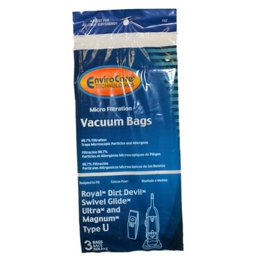 Royal/Dirt Devil Type U Bags (3 pack)