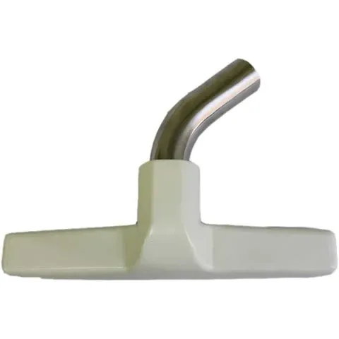 White 1 1/4" Diameter Metal Neck Horse Hair Floor Tool Front Cut