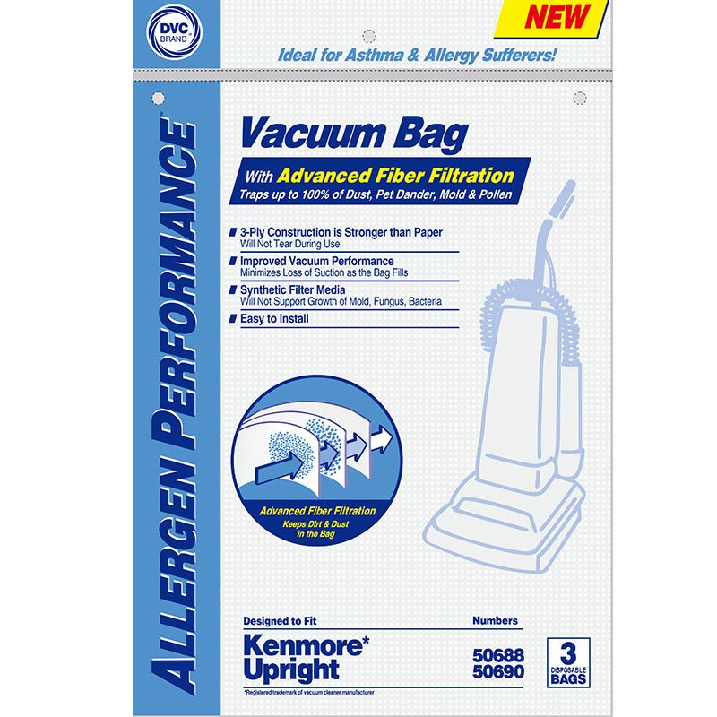 Panasonic U-2/U-10/Miele Z/Kenmore U/L/0/50688/506990 Allergen Bags (3 pack)