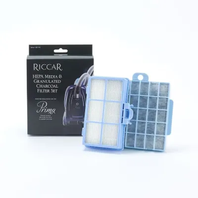 Riccar Canister Filter Set - HEPA Exhaust & Charcoal Motor Filter Kit - Fits Riccar Prima & Simplicity Wonder Series