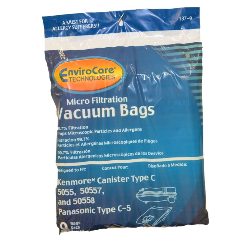 Kenmore/Panasonic Canister Type C, C-5 Paper Bags (9 Pack) - Also fits 5055 - 50557 - 50558
