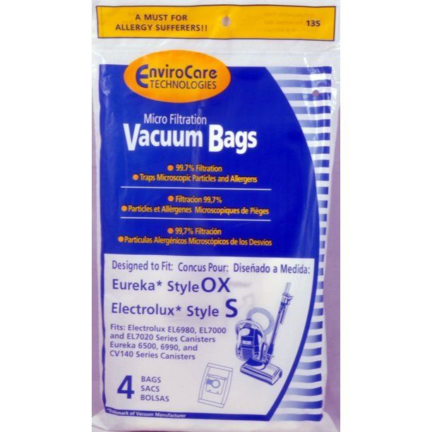 Eureka Type OX / Electrolux Style S Bags (4 pack)