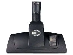 SEBO Combination Floor Nozzle, optional for all canisters (gray black).  Smaller head, one wheel, and plastic bottom plate