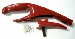 SEBO Handle Grip, complete (2 pcs.), for FELIX Rosso, with grommet, clamp, and screws (red)